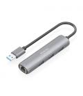Hub usb aisens asuc-4p034-gr/ 3xusb/ 1xrj45/ gris