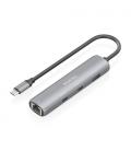 Hub usb tipo-c aisens asuc-4p040-gr/ 2xusb tipo-c/ 1xusb/ 1xrj45/ gris