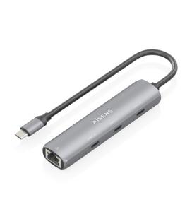 Hub usb tipo-c aisens asuc-4p041-gr/ 3xusb tipo-c/ 1xrj45/ gris