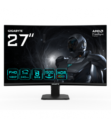 MONITOR GAMING GIGABYTE G27QFC2 27" 2560x1440 QHD 240Hz VA Curvo 1 ms HDR