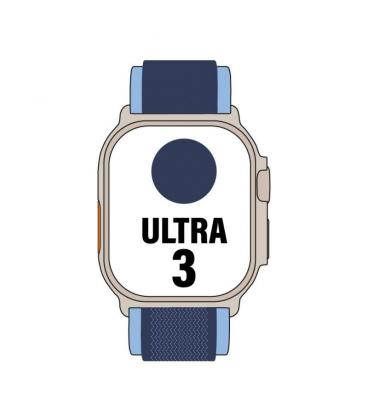 Apple watch ultra 3/ gps/ cellular/ 49mm/ caja de titanio natural/ correa loop trail azul/azul brillante s/m