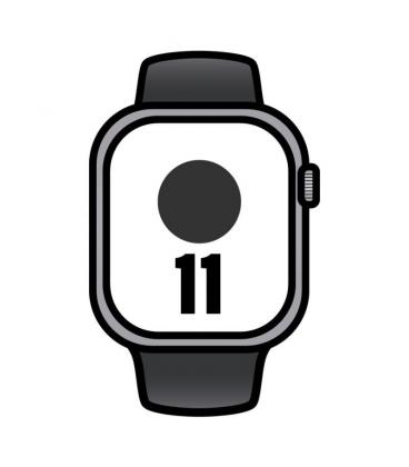 Apple watch series 11/ gps/ cellular/ 42mm/ gris espacial/ correa deportiva negra (m/l)