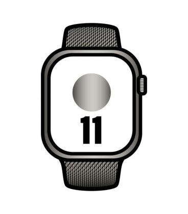 Apple watch series 11/ gps/ cellular/ 42mm/ titanio negro pizarra/ correa negra/ pizarra milanese loop