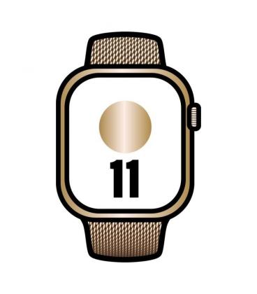 Apple watch series 11/ gps/ cellular/ 42mm/ titanio dorado/ correa dorada milanese loop