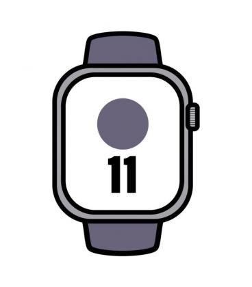 Apple watch series 11/ gps/ cellular/ 46mm/ aluminio plata/ correa deportiva niebla lila m/l