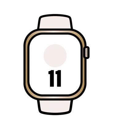 Apple watch series 11/ gps/ cellular/ 46mm/ titanio dorado/ correa deportiva rosa rubor (s/m)