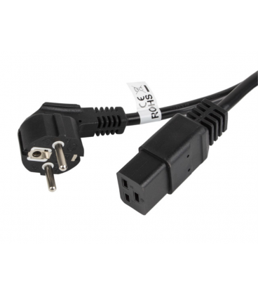 CABLE LANBERG ALIMENTACION CEE 7/7 A IEC 320 C19 1.8M 16A VDE NEGRO