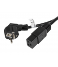 CABLE LANBERG ALIMENTACION CEE 7/7 A IEC 320 C19 1.8M 16A VDE NEGRO