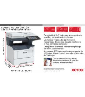 Multifuncion xerox laser versalink b415v_dn monocromo a4 - 50ppm - red - wifi