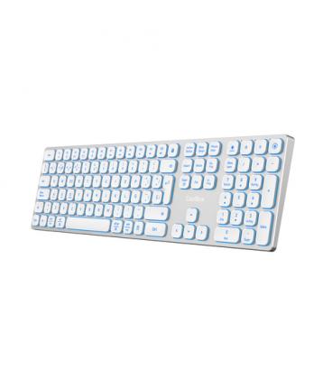 Teclado inalambrico retroiluminado coolbox moonlight key b431 plata blanco