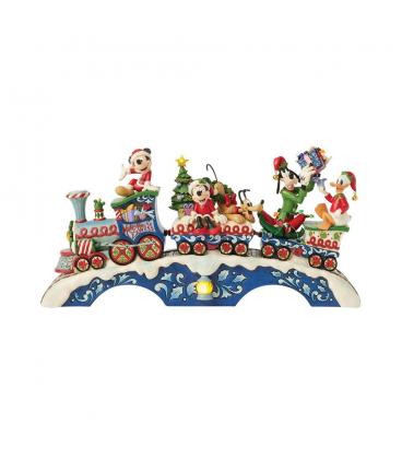 Figura enesco disney mickey y sus amigos tren navideño led