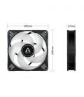 Ventilador arctic p14 pwm pst a-rgb/ 14cm/ negro