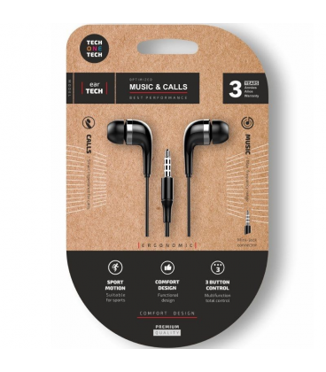 Auriculares intrauditivos tech one tech soft eartech tec1005/ con micrófono/ jack 3.5/ negros