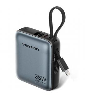 Powerbank 10000mah vention fhfn0/ 35w/ gris/ incluye cable usb tipo-c y lightning