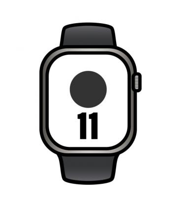 Apple watch series 11/ gps/ cellular/ 42mm/ titanio natural/ correa deportiva negra (m/l)