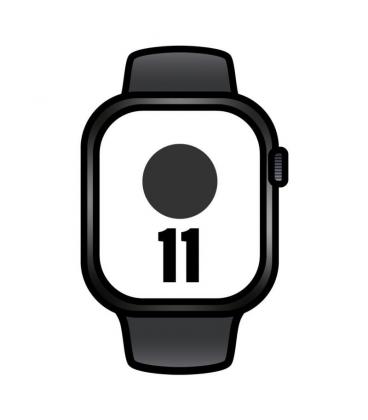 Apple watch series 11/ gps/ cellular/ 42mm/ titanio negro/ pizarra correa deportiva negro (m/l)