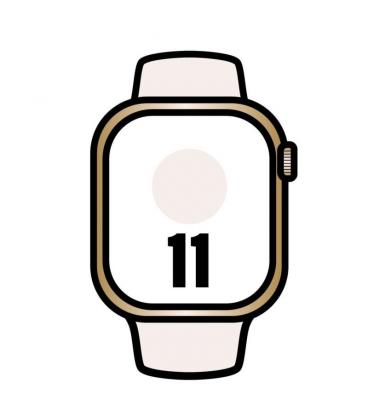Apple watch series 11/ gps/ cellular/ 42mm/ titanio dorado/ correa deportiva rosa rubor (s/m)