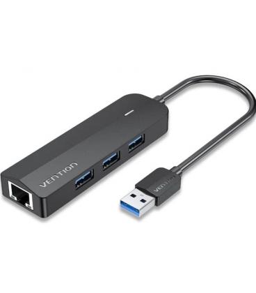 Hub usb 3.0 vention chnbb/ rj45/ 3xusb/ 1xmicrousb pd