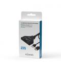 AISENS HDMI Duplicador 4K@30HZ 1×2 con Alimentación USB y Cable, Negro, 30 cm