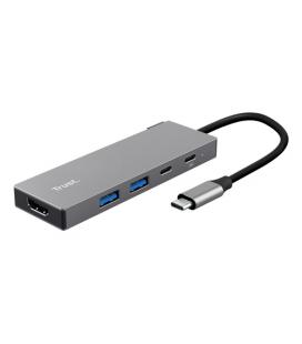 Docking usb tipo-c trust dalyx/ 2xusb/ 1xhdmi 4k/ 2xusb tipo-c/ gris