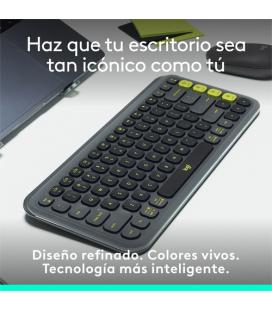 Teclado logitech pop icon keys inalambrico grafito - verde