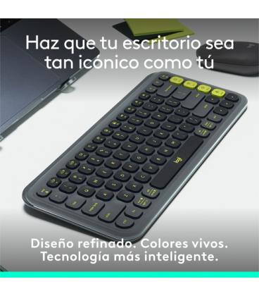 Teclado logitech pop icon keys inalambrico grafito - verde