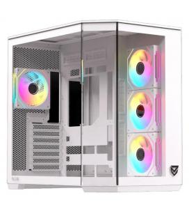 Caja ordenador gaming nfortec pulsar atx argb cristal templado blanco