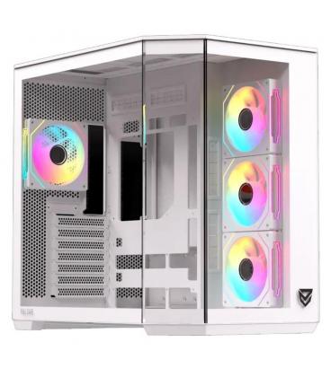 Caja ordenador gaming nfortec pulsar atx argb cristal templado blanco