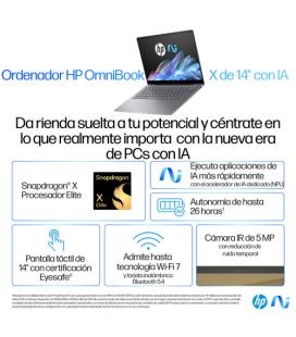 Portatil hp omnibook x 14 - fe0008ns x1e - 78 - 100 - 16gb - ssd 1tb - 14 pulgadas tactil - w11h