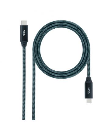 Cable usb 3.2 tipo-c nanocable 10.01.4301-comb/ usb tipo-c macho - usb tipo-c macho/ hasta 100w/ 20gbps/ 1m/ gris y negro