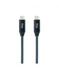 Cable usb 3.2 tipo-c nanocable 10.01.4301-comb/ usb tipo-c macho - usb tipo-c macho/ hasta 100w/ 20gbps/ 1m/ gris y negro
