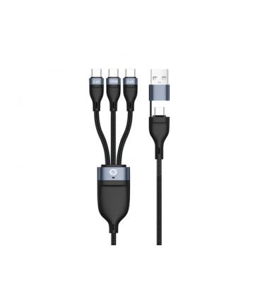 Cable usb - c macho a 3xusb - c macho 100w 1.50m adaptador a usb - a