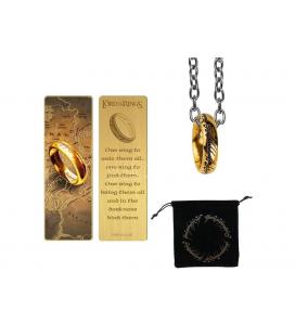 Pack regalo cinereplicas el señor de los anillos marcapaginas metal y anillo único