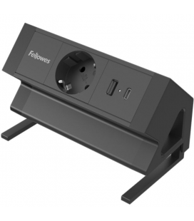 Regleta sobremesa fellowes 100137172/ 1 tomas de corriente/ 1 usb - 1 usb tipo-c/ cable 2m/ negra