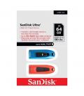 Memoria usb 3.0 sandisk 64gb ultra 2 unidades roja y azul