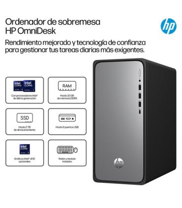 Pc hp omnidesk desktop m02-0015ns intel core i5-14400/ 16gb/ 1tb ssd/ sin sistema operativo