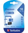 Tarjeta memoria micro sd verbatim 16gb c10