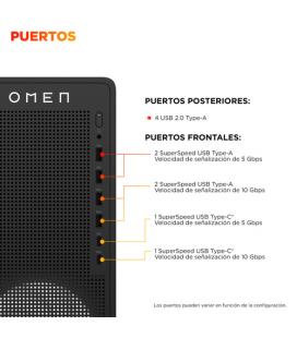 Pc gaming hp omen tg03-0087ns ryzen 7 8700f/ 32gb/ 1tb ssd/ geforce rtx 5060/ sin sistema operativo