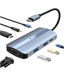 Docking usb tipo-c leotec leds04/ 2xusb/ 1xusb tipo-c/ 1xusb tipo-c pd/ 1xhdmi 4k/ 1xvga/ 1xaudio/ azul