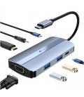 Docking usb tipo-c leotec leds04/ 2xusb/ 1xusb tipo-c/ 1xusb tipo-c pd/ 1xhdmi 4k/ 1xvga/ 1xaudio/ azul