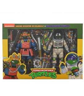 Space adventure donatello & samurai adventure michelangelo pack 2 scale action fig. 18 cm