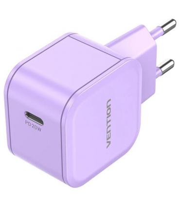 Cargador de pared gan vention fejv0-eu/ 1xusb tipo-c/ 20w