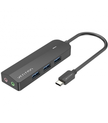 Hub usb tipo-c vention tgqbb/ 3xusb/ 2xjack 3.5mm/ 1xmicrousb pd