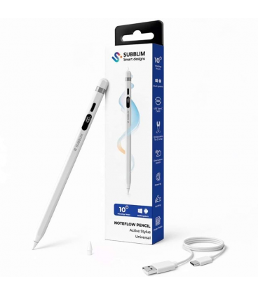 Lápiz electrónico subblim noteflow pen para android y windows/ blanco