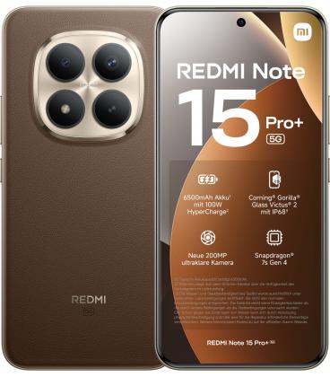 Telefono movil smartphone xiaomi redmi note 15 pro+ 5g - 8gb - 256gb - 6.8 pulgadas - marron