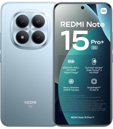 Telefono movil smartphone xiaomi redmi note 15 pro+ 5g - 8gb - 256gb - 6.8 pulgadas - azul