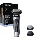 Afeitadora braun series 6 62-s1650s/ con batería/ 2 accesorios
