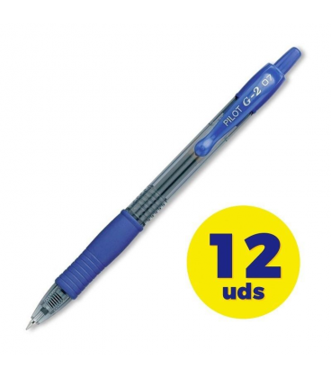 Caja de bolígrafos de tinta de gel retráctil pilot g-2/ 12 unidades/ azules