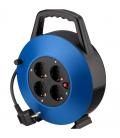 Regleta enrollable phasak bn 3411/ 4 tomas de corriente/ cable 10m/ azul