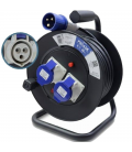 Regleta enrollable phasak bn 3475/ 2 enchufe industrial 2p+tt/ cable 25m/ negro y azul